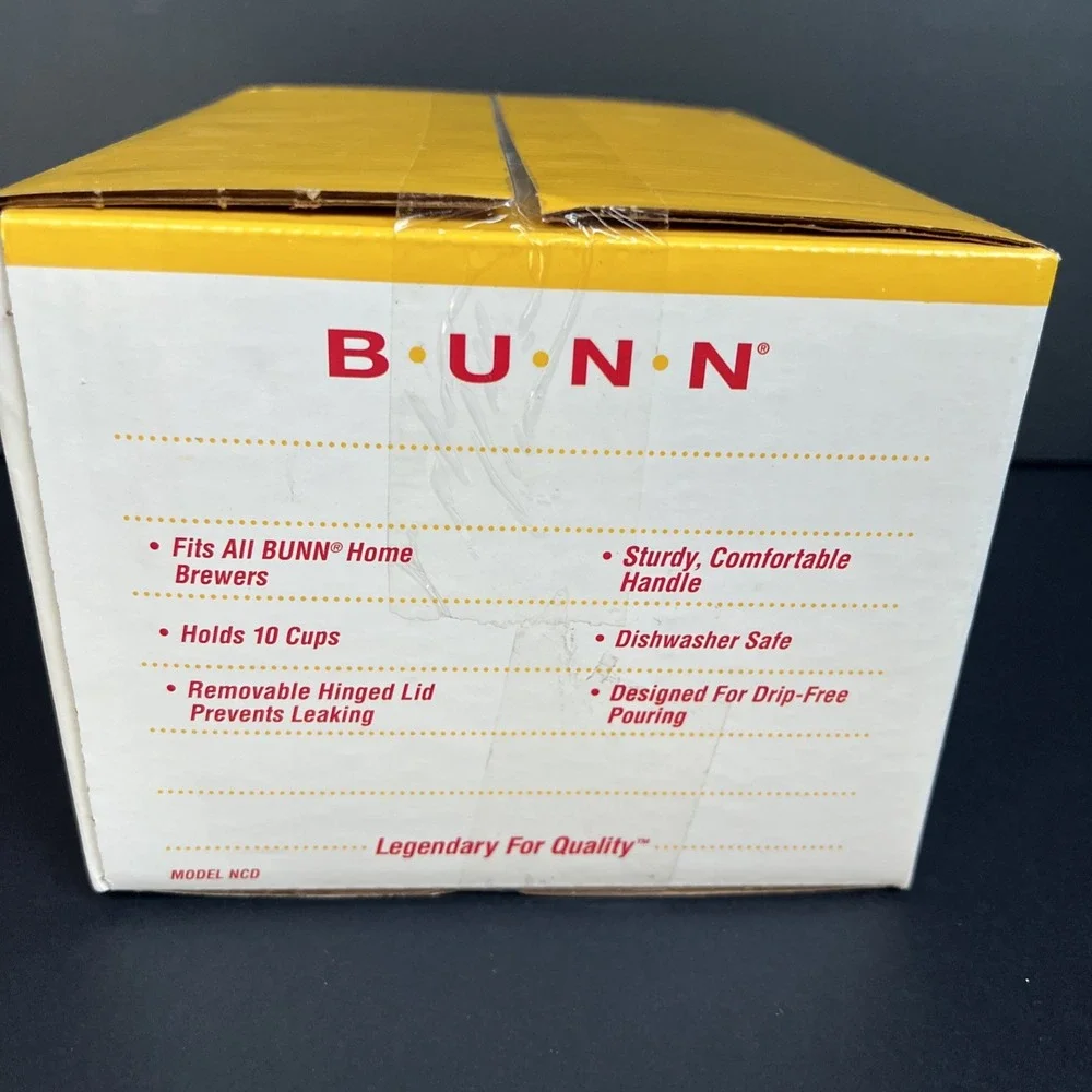 BUNN NCD Coffee Maker 10 Cup White Replacement Glass Carafe Decanter Pot NEW